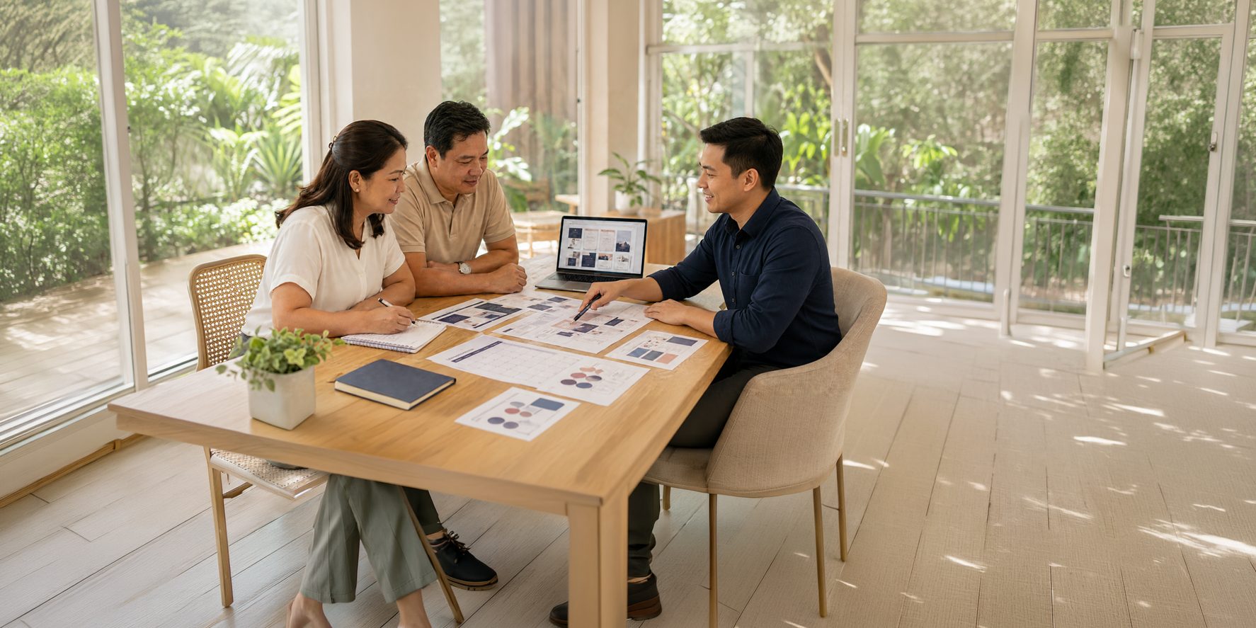 AXD presenting a content plan and calendar to business owners