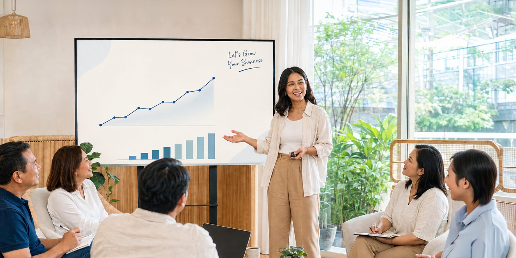 AXD presenting a growth plan to business owners